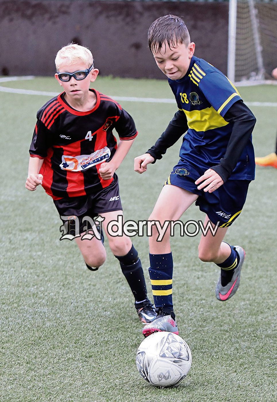 Action from the Boscos v Phoenix Padraig Barton Cup match held at Bay Road Soccer.