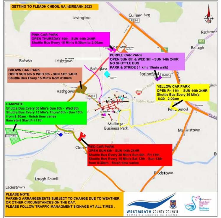 Local Gardaí are sharing the following info for all those attending this year: 