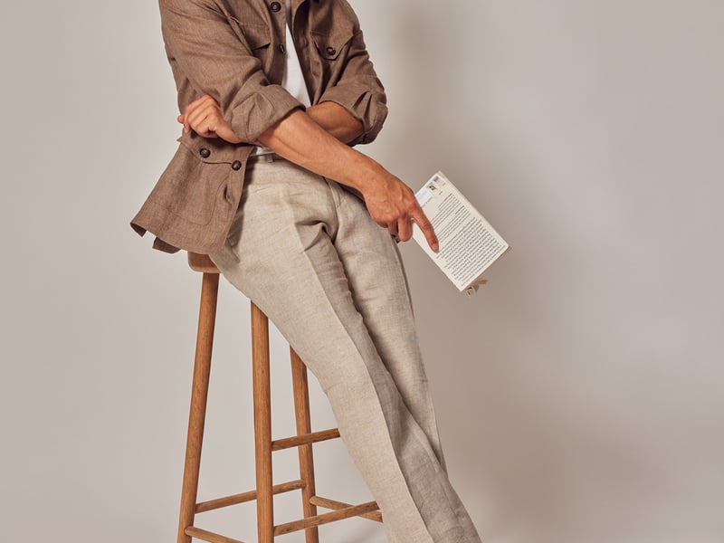 Jacamo Elliot Pink Brushed Flannel Suit Jacket, £75 (was £100); Elliot Pink Brushed Flannel Suit Trousers, £35 (were £50); Grey Marl Crew Neck Jumper, £22; Puma RBD Game Low Trainers, £48.75 (were £65)