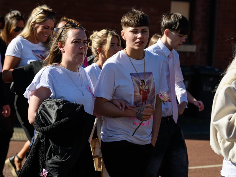 Funeral procession for Preston mum-of-two Rachel Kay, 37, from her home to St Joseph's Church in Skeffington Road