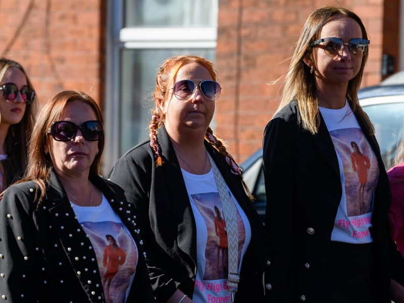 Funeral procession for Preston mum-of-two Rachel Kay, 37, from her home to St Joseph's Church in Skeffington Road