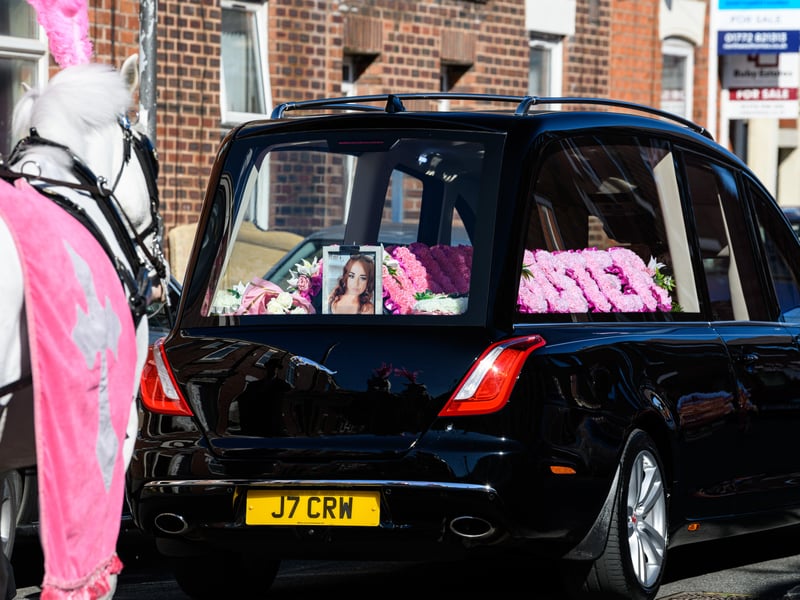 Funeral procession for Preston mum-of-two Rachel Kay, 37, from her home to St Joseph's Church in Skeffington Road