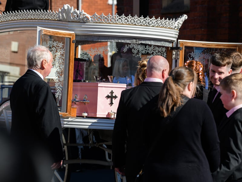Funeral procession for Preston mum-of-two Rachel Kay, 37, from her home to St Joseph's Church in Skeffington Road