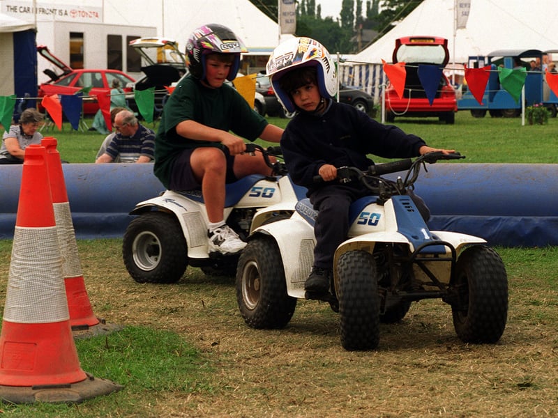 The race was on for these tow boys enjoying the fun of the Quad Bikes.