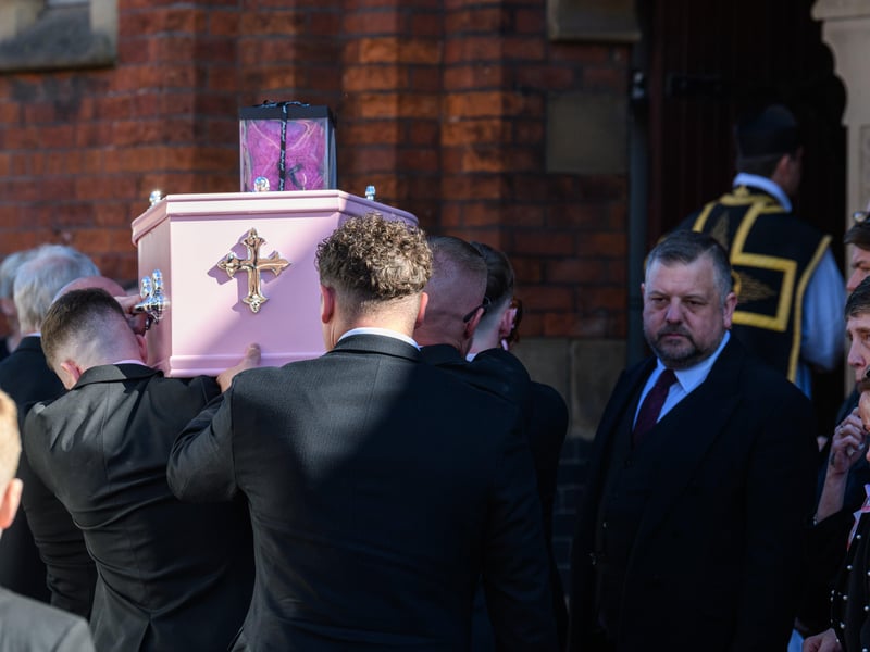 Funeral procession for Preston mum-of-two Rachel Kay, 37, from her home to St Joseph's Church in Skeffington Road
