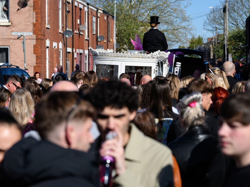 Funeral procession for Preston mum-of-two Rachel Kay, 37, from her home to St Joseph's Church in Skeffington Road
