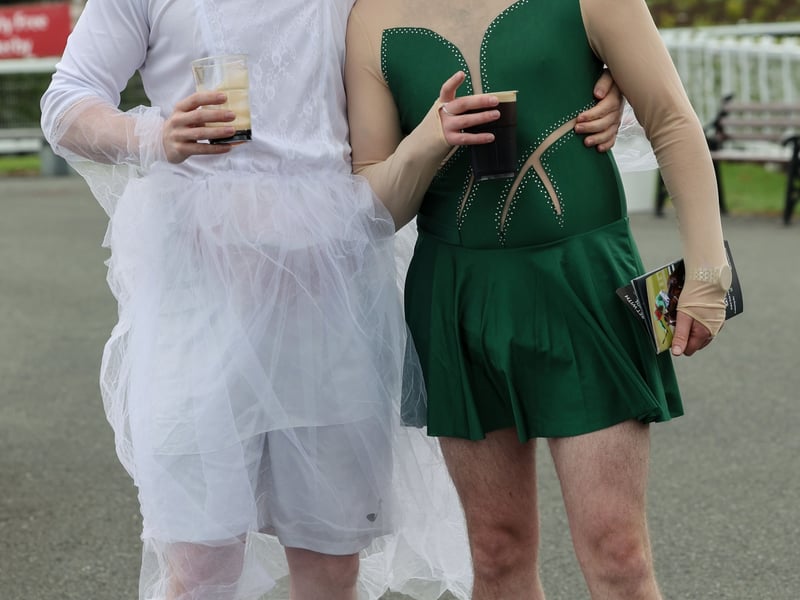 Mike O'Connor and Joe White from Birmingham on a stag weekend at the Curragh.