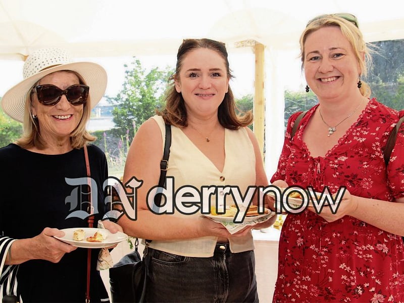 Gay Durkan, Cllr Aisling Hutton and Mary Durkan pictured at The Foyle Hospice Midsummer Mingle on Brook Hall Estate. (Photos - Deirdre Heaney, nwpresspics)