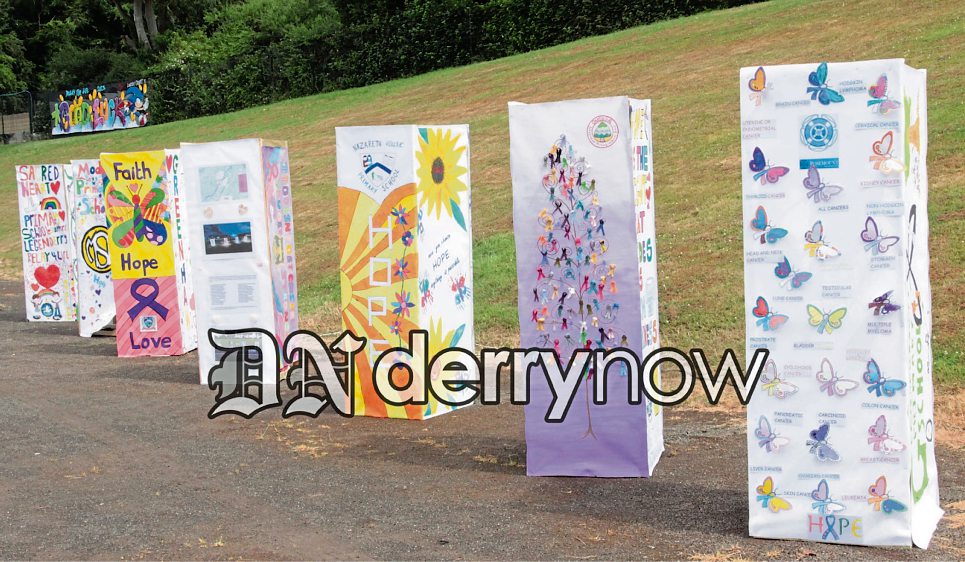Pillar of lights made by some of the Primary Schools for Legenderry Relay for Life.