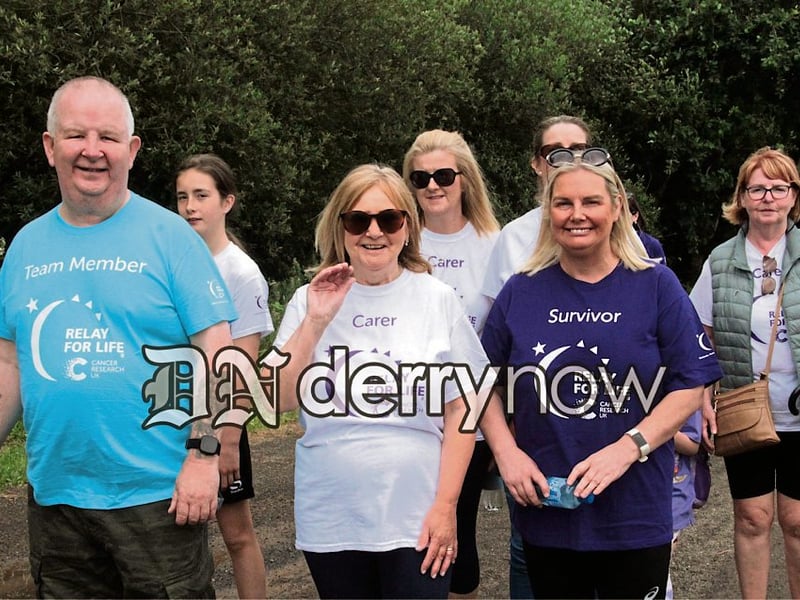 Catherine McMemamin, Survivor and her husband Charlie, Team member, walking the Survivors Parade, Relay for Life.