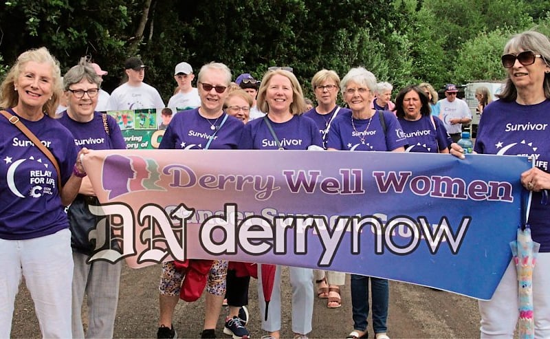 Walking the Survivors Parade. Derry Well Women Cancer Support Group.