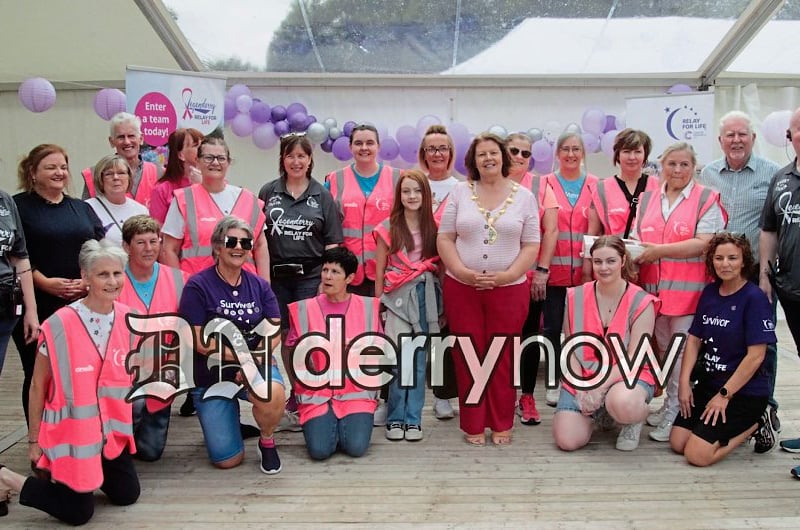 Mayor Patricia Logue pictured with some of the Legenderry Relay for Life Team.