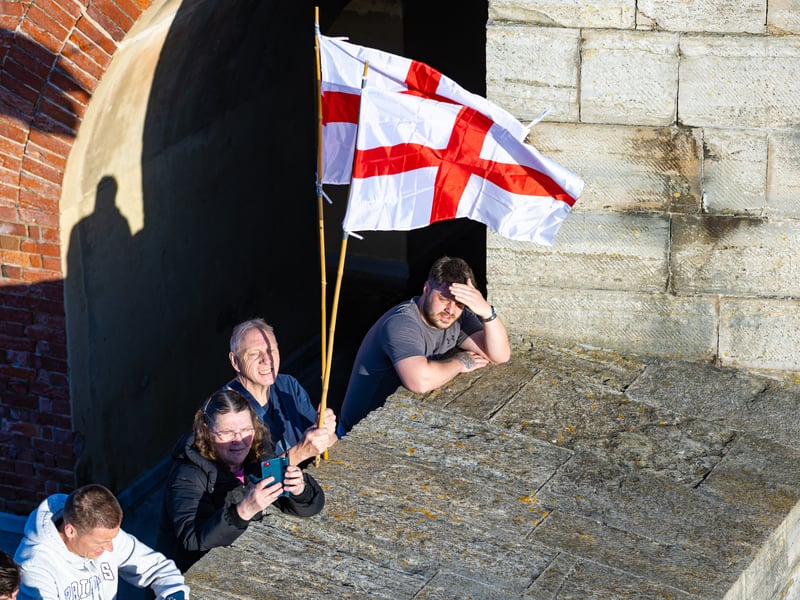 People waiting to see HMS Prince of Wales