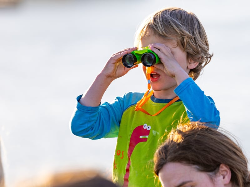 A child eagerly waiting to see HMS Prince of Wales