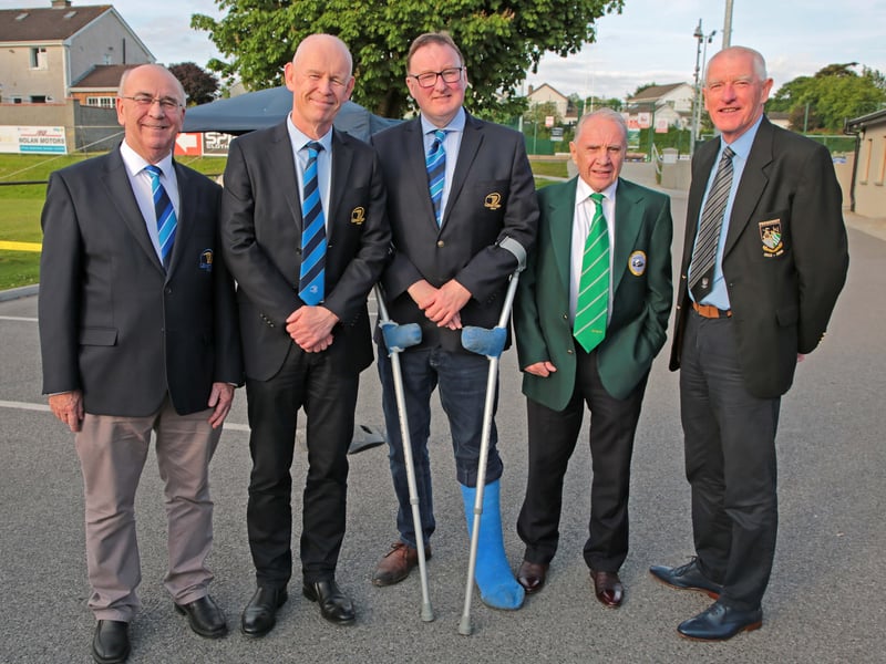 Caption:  Pat Carolan, Billy Murphy, Shane Delaney, Pat Fitzgerald and Tony Headon Picture: Shelley Corcoran 