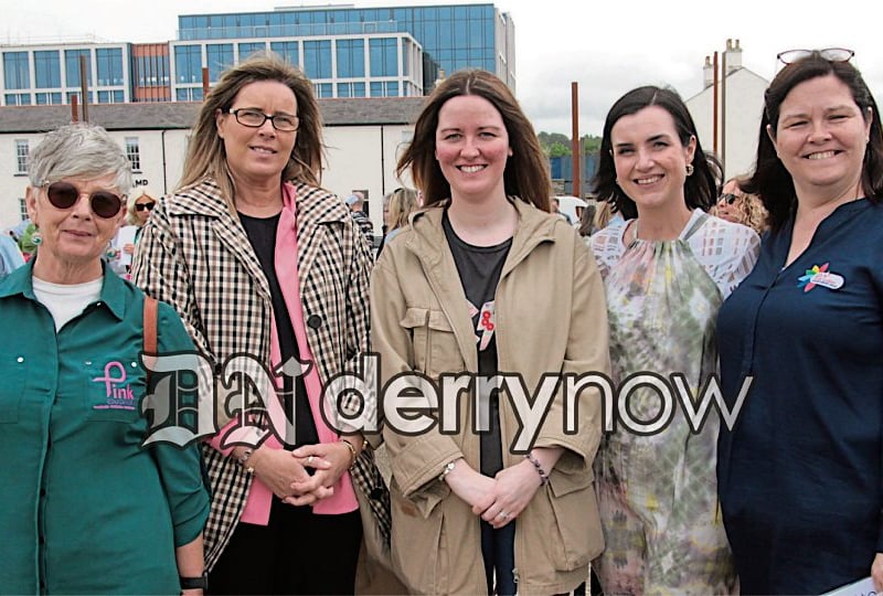 Representatives from The Pink Ladies at the rally.