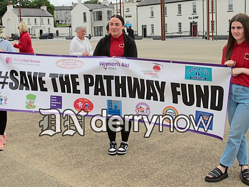 Save The Pathway Fund banner on show at The Community Day of Action.