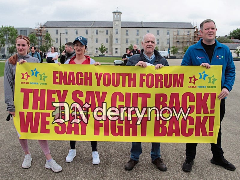 The Enagh Youth Forum representatives at the community day of action. 