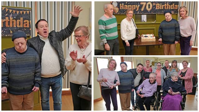 Joe Connell recently celebrated being 70 years of age. Joe is a man who has Downs Syndrome and is a native of Abbeylara. Longford Leader / Longford Live photographer Shelley Corcoran attended Joe's party and she captured this great gallery of photos. Don't forget to tag and share with any of your friends. READ MORE BELOW PHOTO Joe is the youngest of eight children and he lived in his home in Abbeylara until he was 45 years old. Joe is still a regular visitor to Abbeylara and to his sister Dinah Smith. In 2001, Joe moved into a HSE Community house in Longford Town where he currently lives with two of his friends. Joe attends the Sonas Day service with St Christopher’s services on weekdays and he has gained a great number of friends in Sonas over the years. Joe is a huge country music fan and regularly attends concerts and enjoys playing his bodhrán and mouth organ. Joe recently celebrated his 70th birthday in The Sin bin, Longford Rugby club. Joe was very pleased to have a surprise guest of local Country Music star Declan Nerney who sang Joe a very happy birthday and everyone’s favourite tune “Stop the World” and Declan kindly posed for many photographs with Joe and his family and friends. The staff and service users of The HSE and St Christopher’s services and retired staff members all celebrated with Joe. Two of Joe’s sisters and a brother-in-law travelled over from the UK to help Joe celebrate this special milestone birthday. We wish Joe a very happy 70th Birthday and would like to thank Declan Nerney, Gary Baker, The Longford Leader, The Sin Bin and all who attended this joyous event.