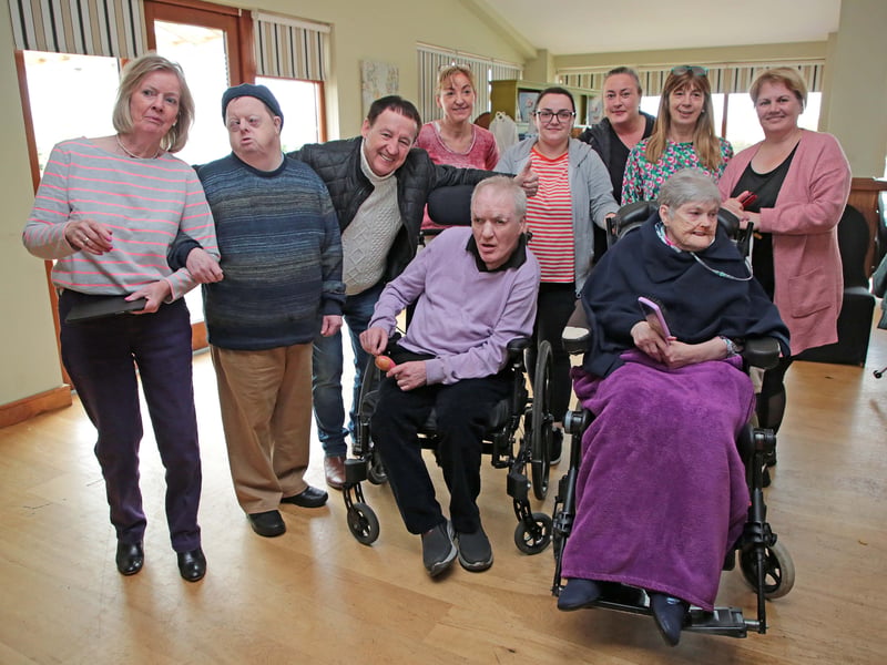 Caption: Country music star Declan Nerney (3rd from left) pictured with Sheila Connell, birthday boy Joe Connell, Gerry and Mary Nevin, Vieta Stibele, Samantha Lulhaus, Margaret Mary McGuire, Breda Glennon and Sally Hibbs Picture: Shelley Corcoran