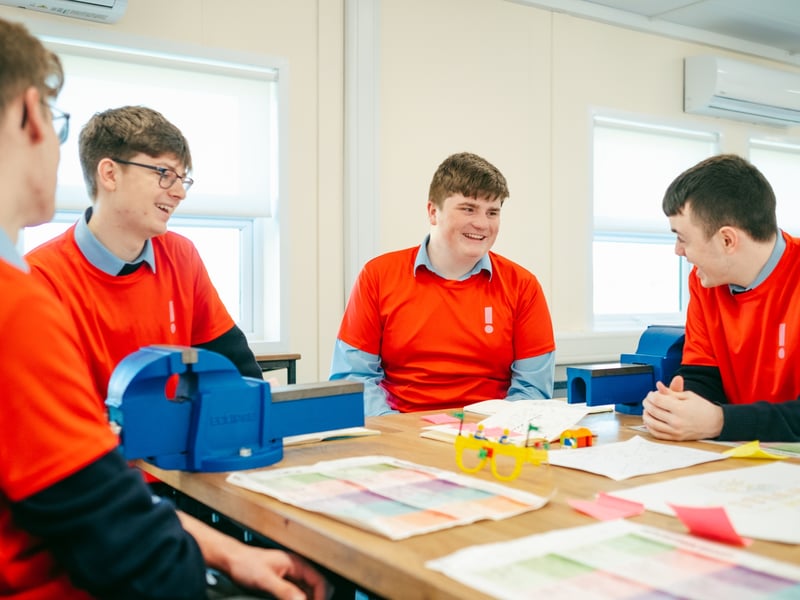 Caption: Mercy Secondary School Ballymahon students Cormac O’Dowd, Douwe Siebelink, Feidhlim Nolan and Adam Nugent taking part in The Big Idea, an award-winning education programme which teaches one of the most in-demand skill in the world – creative thinking Picture: Joshua Mulholland