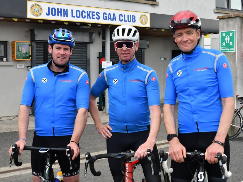Dean Wilson, Andrew McCabe and Neil Morrison from the Deenside Wheelers club in Castlecomer
