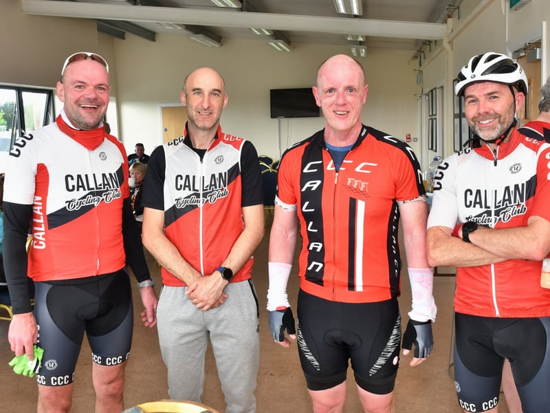 Callan Cycling Club members Vinny Hogan, Club Chairman Scott McCabe, Davy Ronan and Matt Blundell at their club sportive on Sunday. Pictures: Harry Reid