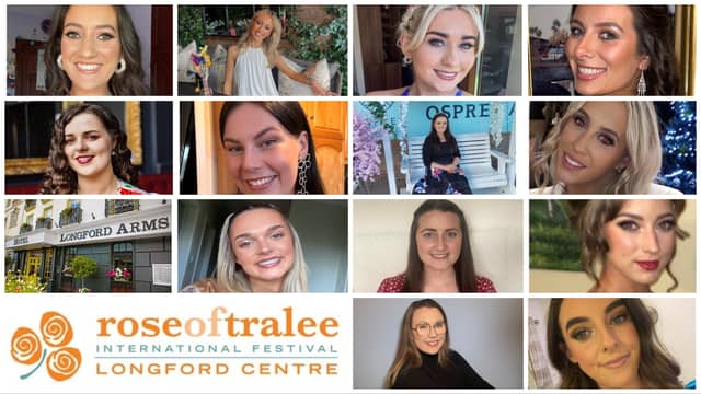 CLICK ON THE ARROWS ABOVE TO GO THROUGH THE PROFILES OF ALL 13 LONGFORD ROSE HOPEFULS Thirteen impressive Longford Rose hopefuls will gather at the Longford Arms Hotel this Saturday, May 6 for a night full of entertainment, glamour and above all great fun as we find out who will be selected to represent Longford at the Rose of Tralee International Festival in August. Please note: Doors open at 7.15pm, with the show starting at 7.30pm sharp. Tickets are €25 and they will be available on the evening of Saturday, May 6.