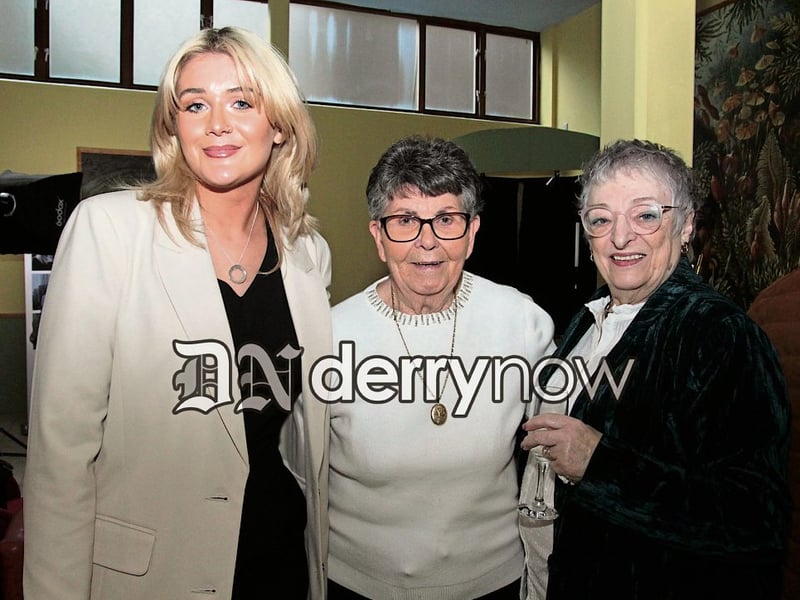 Emma McAteer pictured with Kathleen Gillespie and Harriett Hippsley. 