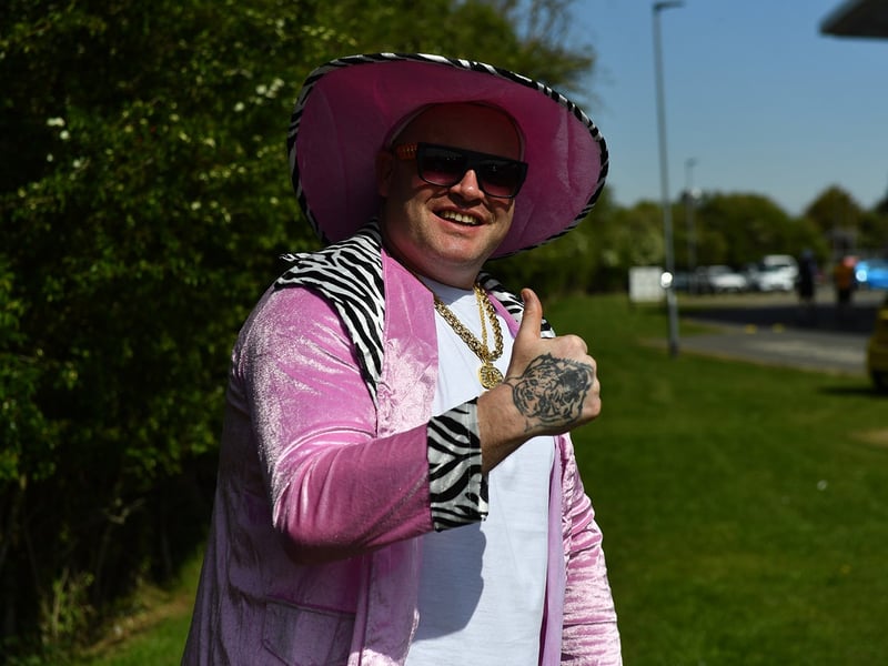 It's a big thumbs up to the fancy dress theme from this Hartlepool fan.