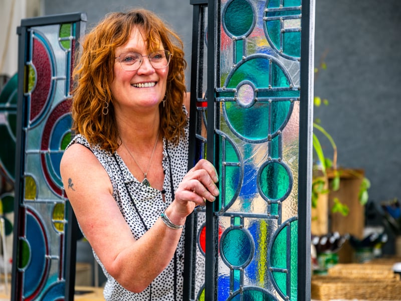  Janet Fraser, a stained glass artist from Whitby.