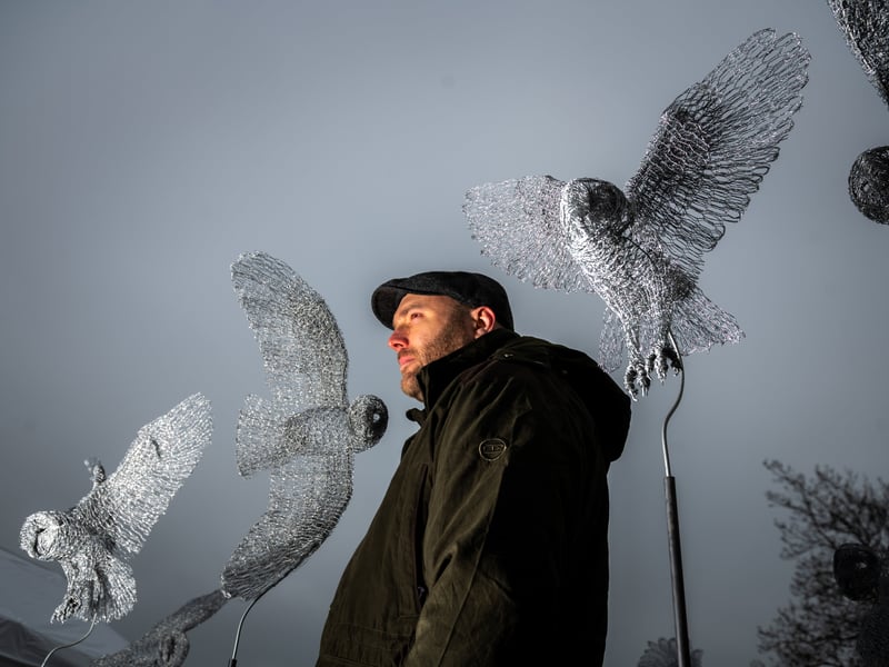 Richard Gibson, owner of Wold Wire Sculptures, creates unique, open-wire sculptures of wildlife.