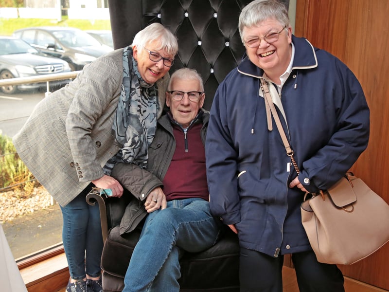 Caption: Angela and Tommy Reynolds and Frances Tynan