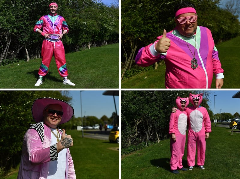 Hartlepool fans don their best pink outfits to head to Boston United.