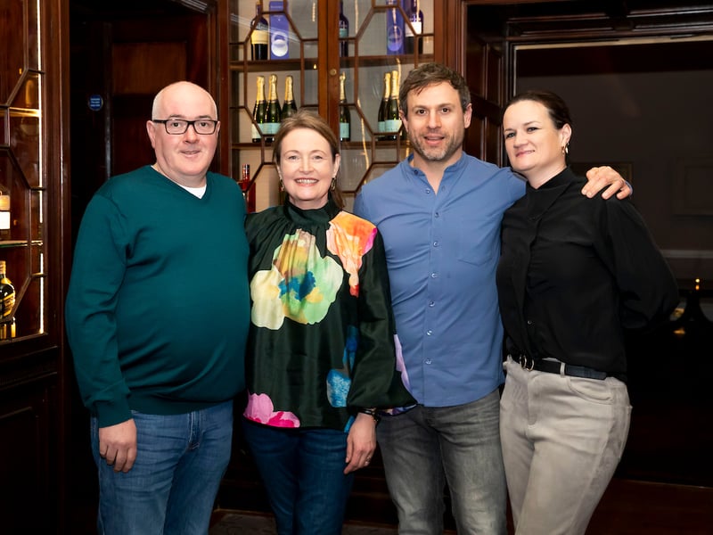  Attending the Liath and Lady Helen Dining Evening at Mount Juliet Estate. From left; Garrett Byrne, Michelin star chef from Campagne in Kilkenny, Brid Hannon, Mark Gaffney and Erika Curran Photo; Mary Browne