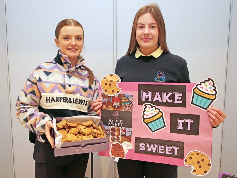 Caption: Make It Sweet - Lily Russell and Eva Kelly from Mercy Ballymahon were the winners of a Special Merit award at the County Final of the Student Enterprise Programme on Tuesday, March 21 in the Longford Arms Hotel Picture: Shelley Corcoran
