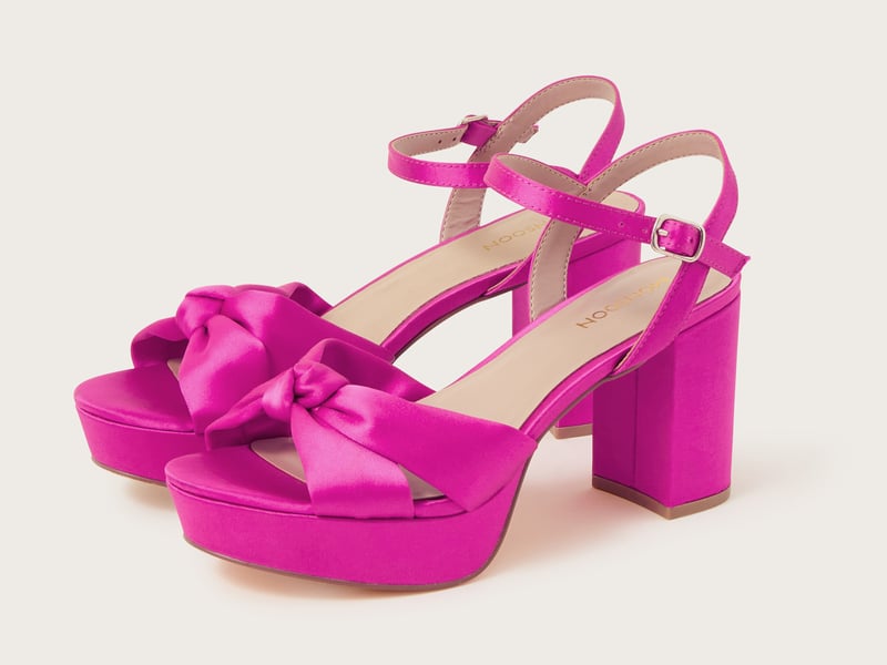 Monsoon Twist Knot Platform Heeled Sandals Pink, £65