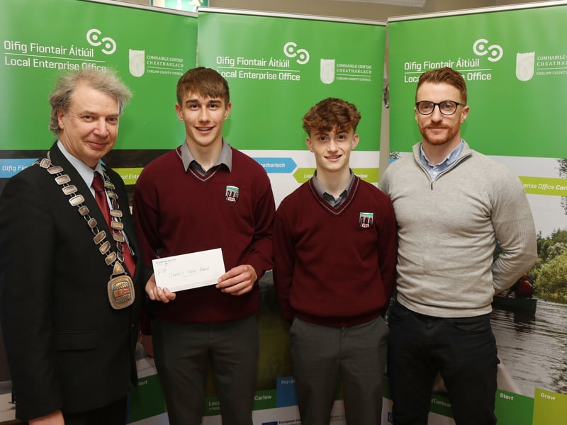 Judges Choice Award – An award added because the quality of the entries was so high - €150 Love Carlow Voucher - MnM Signs & Design from Borris Vocational School Ruairí Murphy, Cian Meaney
