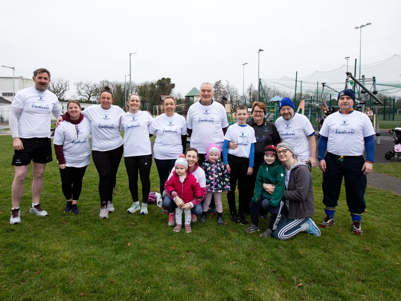 Caption: Longford parkrun played host to the Kiernan Steel Longford Operation Transformation 5k last Saturday morning, March 4 in The Mall Albert Reynolds Peace Park and pictured are front row l to r; Dearbhla, Annette, Aideen, & Killian Kiernan, Maree Glancy. Back; Ogie Campbell, Andrea& Stephanie (OT Leaders RTE), Claire Campbell, Lorraine (OT Leader RTE), Frank Kiernan, Daniel Campbell, Dolores Kiernan, Thomas Hynes (OT leader RTE) and John Kiernan Picture: Michael Croghan Photography