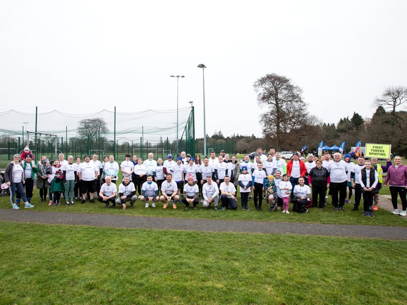 Caption: Longford parkrun played host to the Kiernan Steel Longford Operation Transformation 5k last Saturday morning, March 4 in The Mall Albert Reynolds Peace Park and pictured are the Kiernan Steel group Picture: Michael Croghan Photography