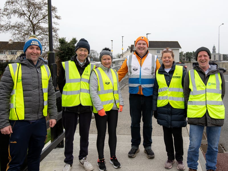 Caption: Longford parkrun played host to the Kiernan Steel Longford Operation Transformation 5k last Saturday morning, March 4 in The Mall Albert Reynolds Peace Park and pictured are the hard working volunteers Kevin Kane, Tony Sheil, Ann Devlin, Colm McNerney, Maggie Grogan andPaddy Browne who ensure eveything runs smoothly Picture: Michael Croghan Photography