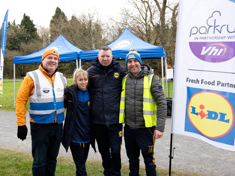 Caption: Longford parkrun played host to the Kiernan Steel Longford Operation Transformation 5k last Saturday morning, March 4 in The Mall Albert Reynolds Peace Park and pictured are Colm McNerney, Lidl representatives Aria Rose and John Swift, and the Longfrd parkrun director Kevin Kane Picture: Michael Croghan Photography