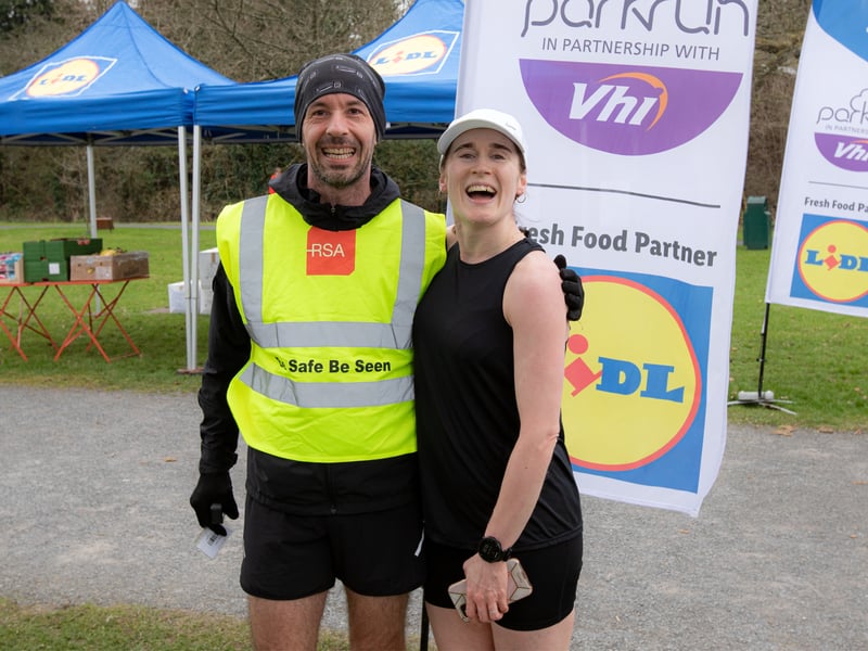 Caption: Longford parkrun played host to the Kiernan Steel Longford Operation Transformation 5k last Saturday morning, March 4 in The Mall Albert Reynolds Peace Park and pictured are Adrian Wrobel, who finished 2nd, and Ashley Ryan, who finished first - it was her first outing since she had her second child six months ago Picture: Michael Croghan Photography