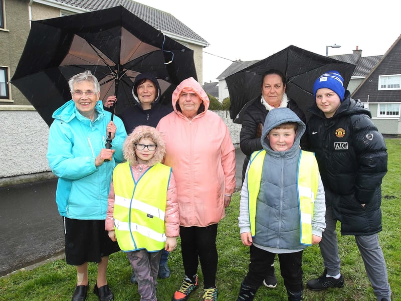 Jessie, Kathleen and Layla Grace Collins, Calvin and Imelda O'Callaghan, Ann Kelly and Kayden Regan.