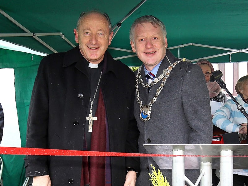 Pictured at the official opening and blessing of the St.Paul's Jubilee Community Memorial Garden was the Waterford Metropolitan Mayor, Cllr. Jason Murphy and Bishop Alphonsus Cullinan, Bishop of Waterford & Lismore.