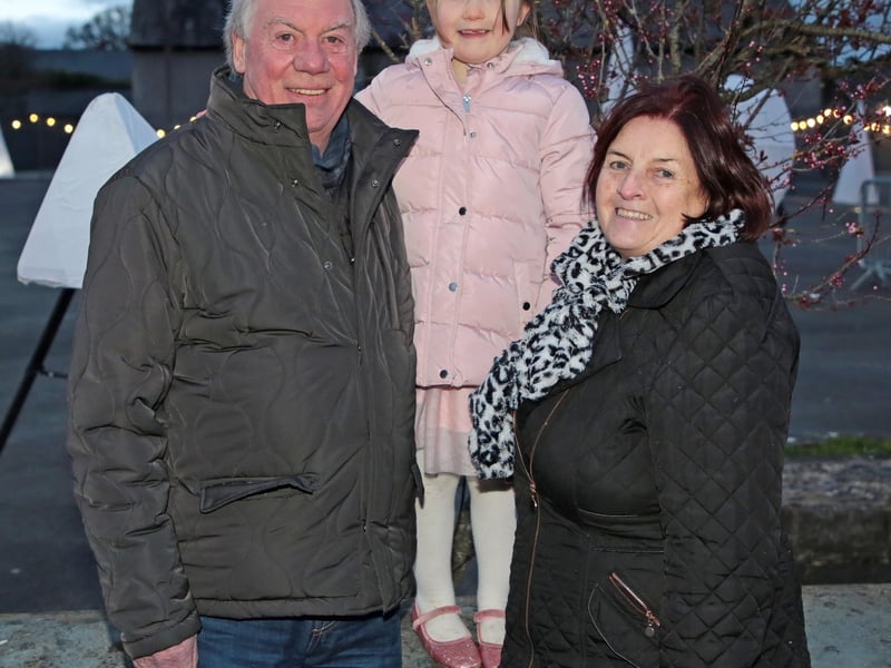 Caption:  Sean and Mary Hussey with Aoibheann Noone