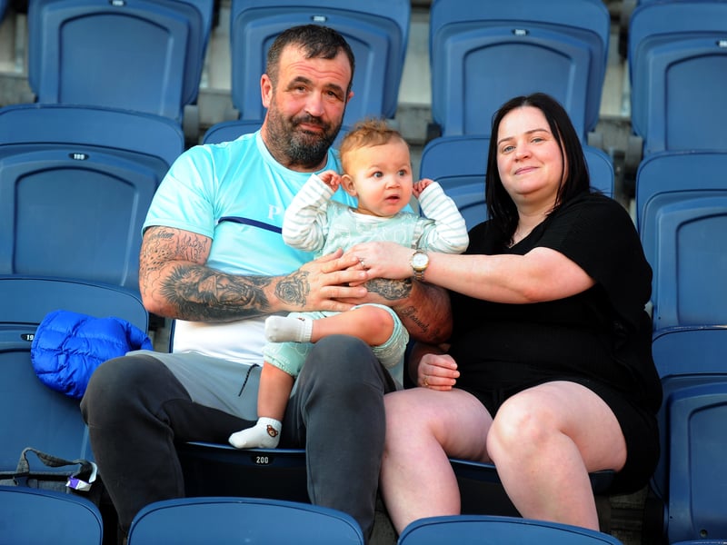 Rhinos family supporters pictured in the stands. 