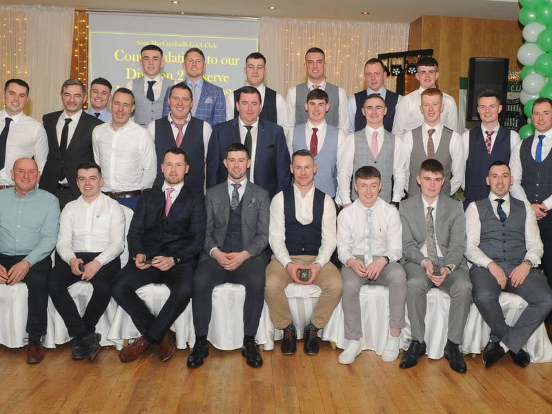 The Division 2 Reserve side were then called up to receive their League medals from PJ McGowan. Team managers Pat McNulty and Shane Duffy praised the team for their effort all year and on clinching the League Title after a titanic tussle with Four Masters in the final.