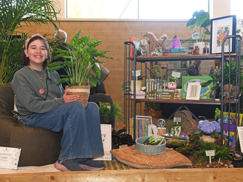 11-year-old Molly Dixon-Penn with her display in the Grand Floral Hall.