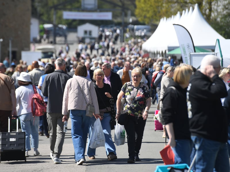 A busy flower show.